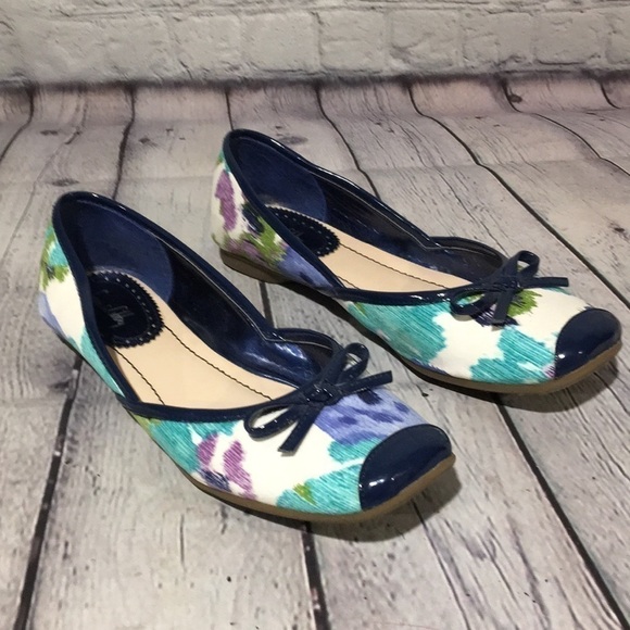 Sam & Libby navy floral flats size 6 1/2 - Picture 2 of 8